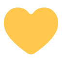 Toss yellow heart emoji image