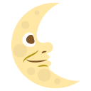 last quarter moon with face emoji details, uses