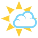 white sun with small cloud emoji details, uses