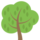 deciduous tree emoji details, uses