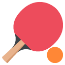 table tennis paddle and ball emoji details, uses