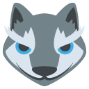 wolf face emoji details, uses