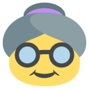 older woman emoji details, uses