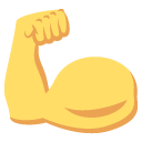flexed biceps emoji details, uses