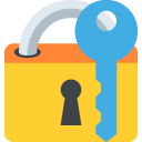 closed lock with key emoji details, uses