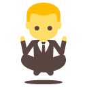 man in business suit levitating copy paste emoji
