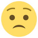 worried face emoji details, uses