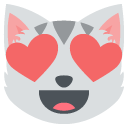 smiling cat face with heart-shaped eyes emoji images