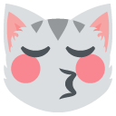 kissing cat face with closed eyes emoji meaning