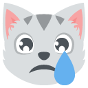 crying cat face emoji details, uses