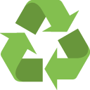 black universal recycling symbol emoji