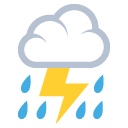 thunder cloud and rain emoji details, uses