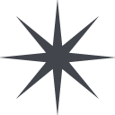 eight pointed black star emoji details, uses
