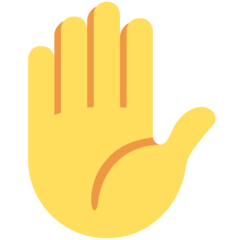 Raised Hand emoji default skin tone