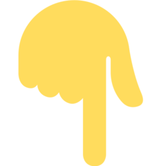 White Down Pointing Backhand Index emoji default skin tone
