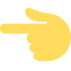 White Left Pointing Backhand Index emoji default skin tone